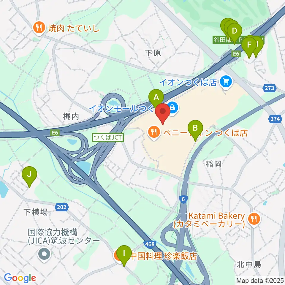 ウインズ・ユーつくば店周辺の駐車場・コインパーキング一覧地図