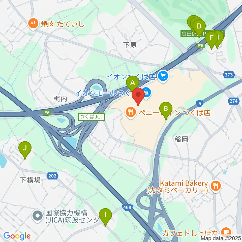 ウインズ・ユーつくば店周辺の駐車場・コインパーキング一覧地図