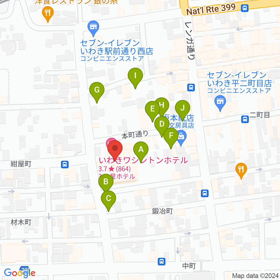 ウインズ・ユーいわき店周辺の駐車場・コインパーキング一覧地図