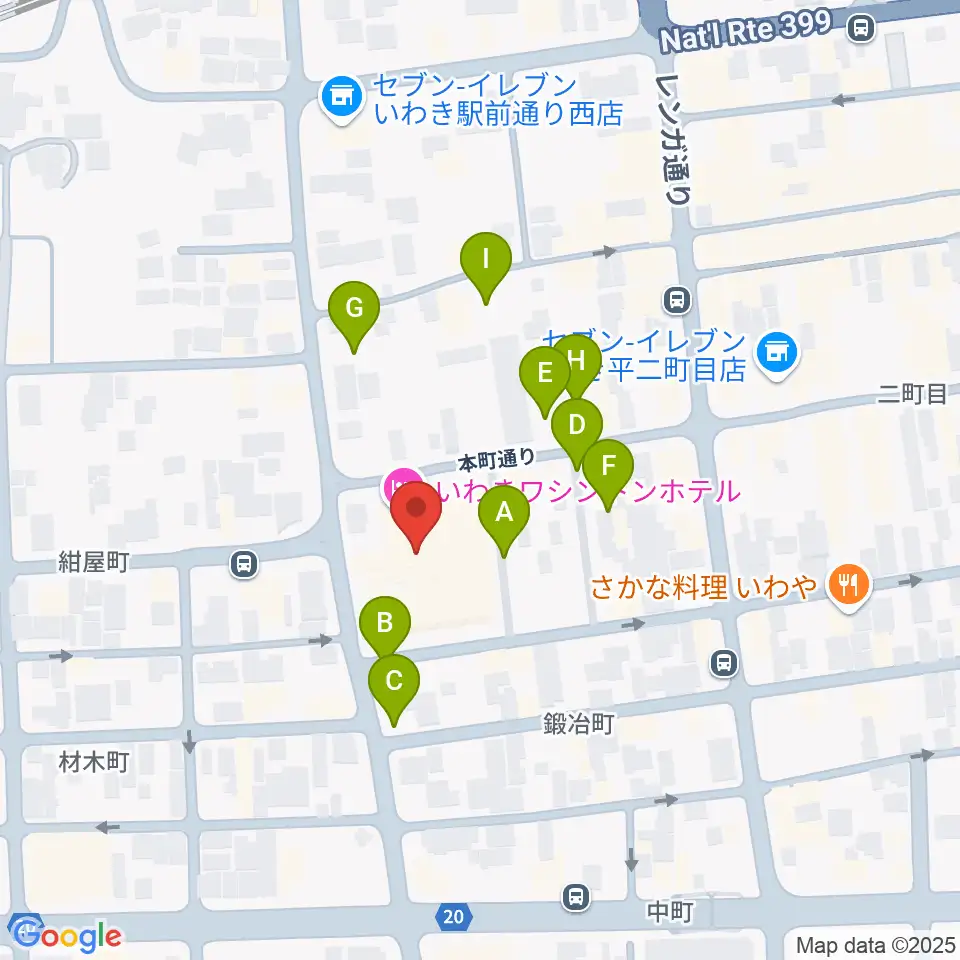 ウインズ・ユーいわき店周辺の駐車場・コインパーキング一覧地図