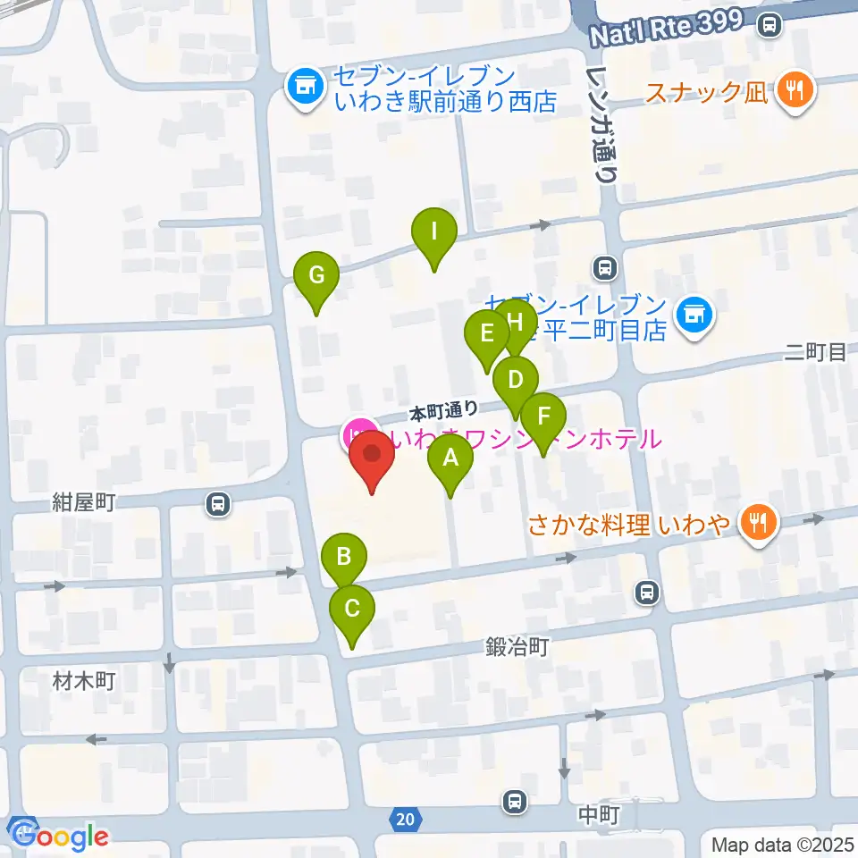 ウインズ・ユーいわき店周辺の駐車場・コインパーキング一覧地図