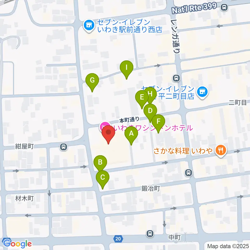 ウインズ・ユーいわき店周辺の駐車場・コインパーキング一覧地図