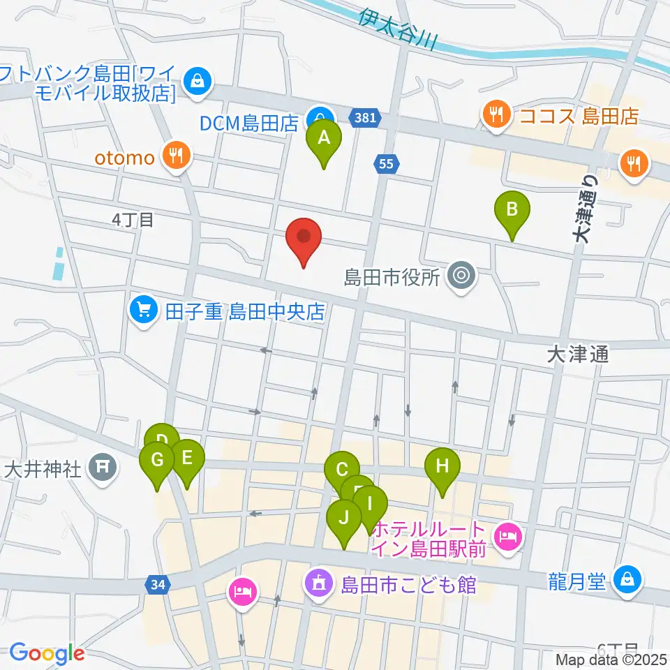島田市民総合施設プラザおおるり周辺の駐車場・コインパーキング一覧地図