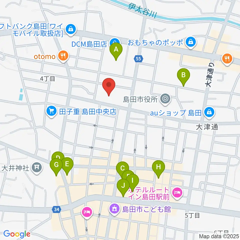 島田市民総合施設プラザおおるり周辺の駐車場・コインパーキング一覧地図