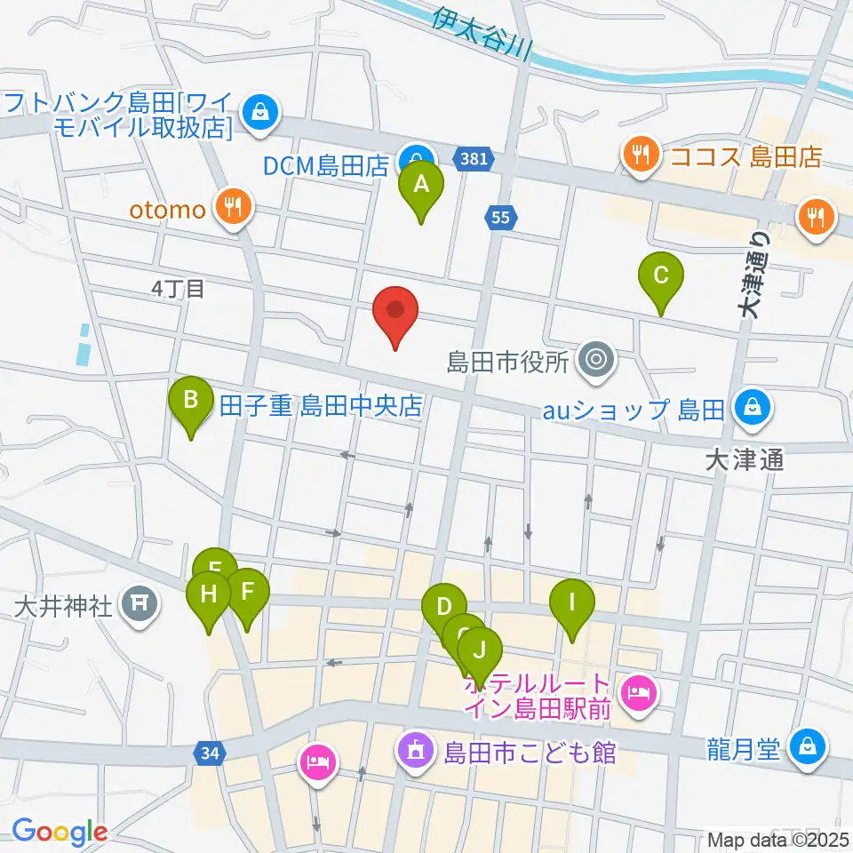 島田市民総合施設プラザおおるり周辺の駐車場・コインパーキング一覧地図