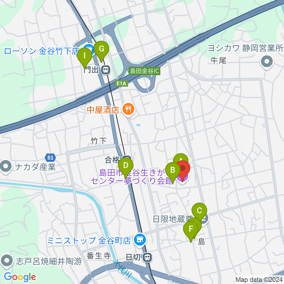 夢づくり会館周辺の駐車場・コインパーキング一覧地図