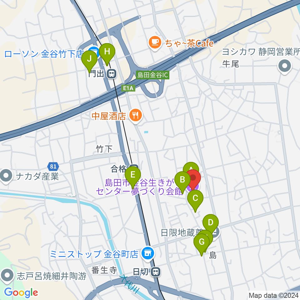 夢づくり会館周辺の駐車場・コインパーキング一覧地図