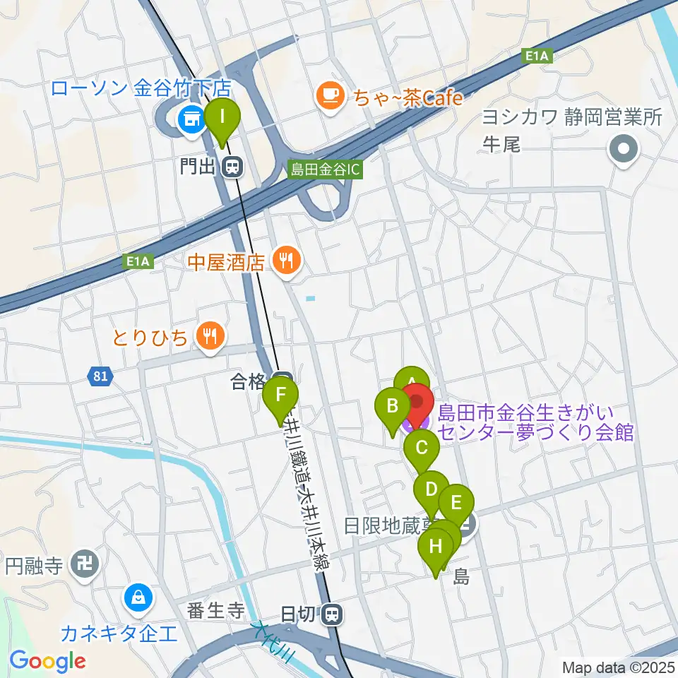 夢づくり会館周辺の駐車場・コインパーキング一覧地図