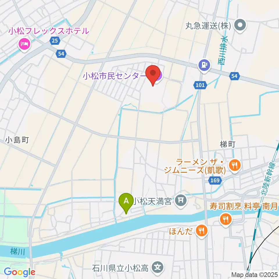 小松市民センター周辺の駐車場・コインパーキング一覧地図
