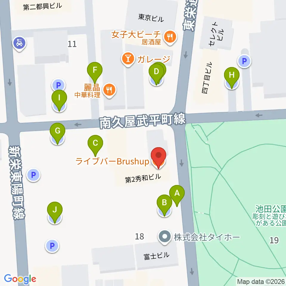 名古屋栄brushup 周辺の駐車場 コインパーキング一覧マップ