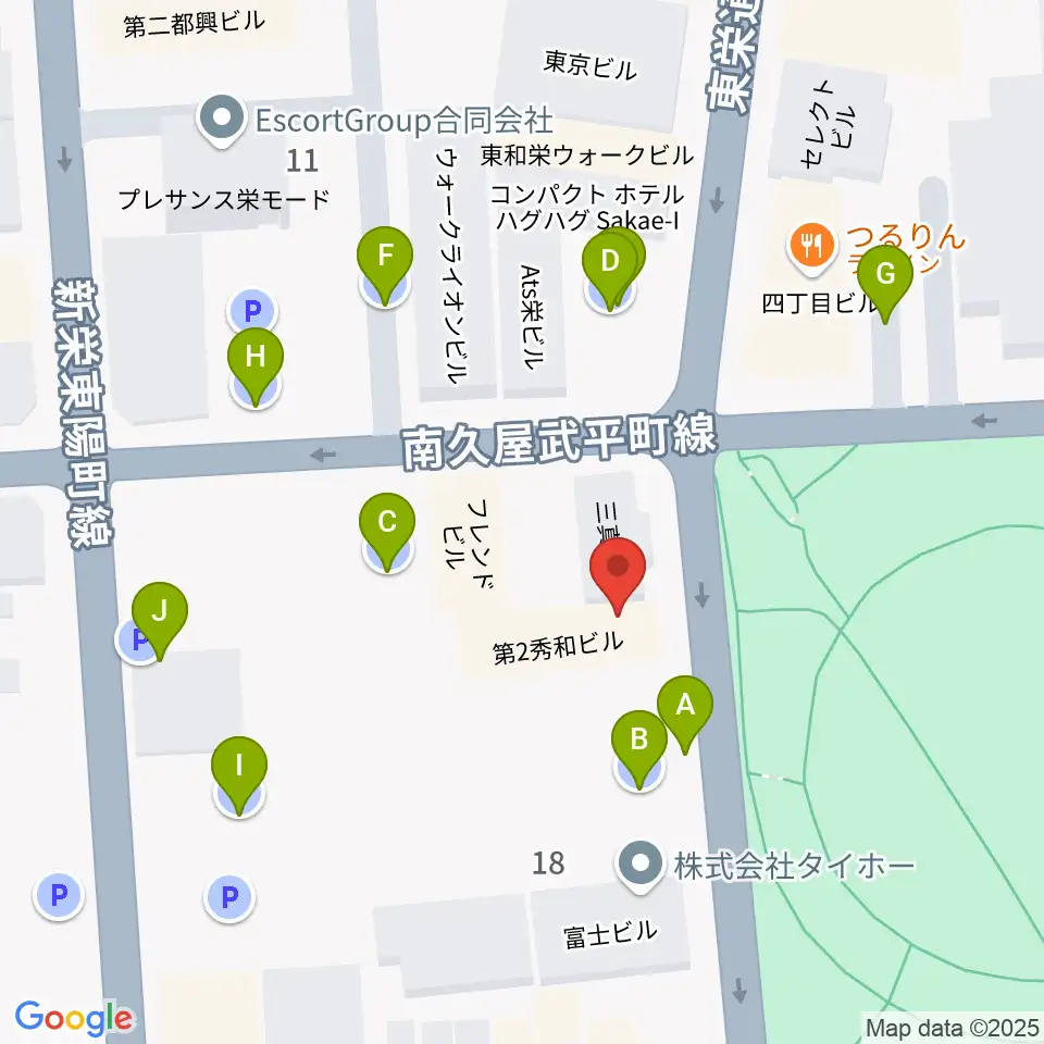 名古屋栄Brushup周辺の駐車場・コインパーキング一覧地図