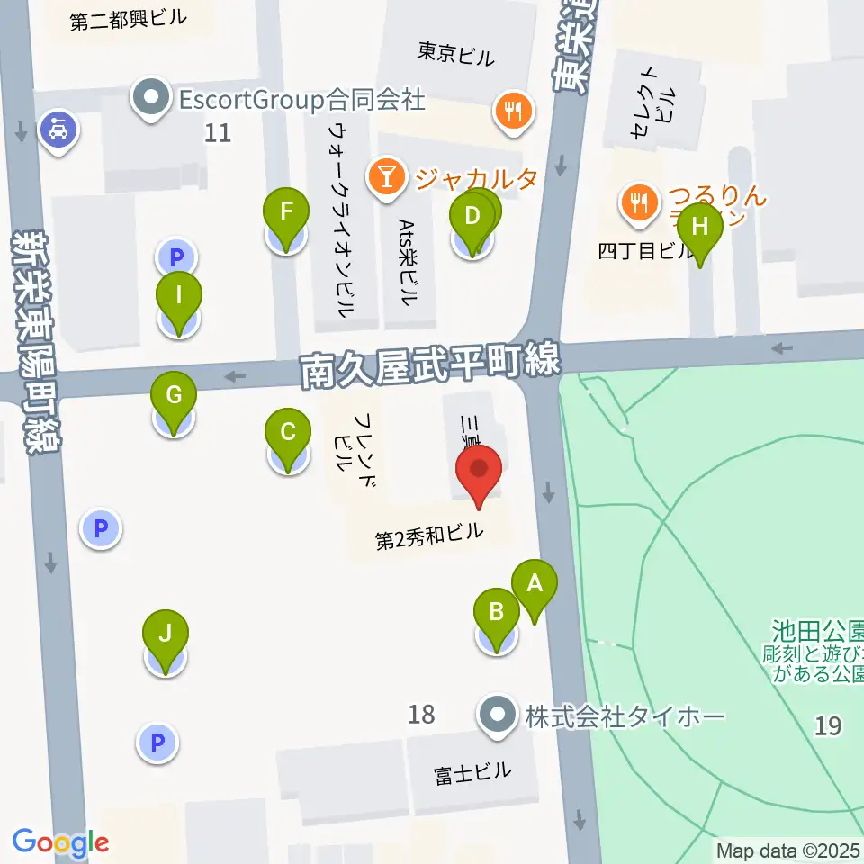 名古屋栄Brushup周辺の駐車場・コインパーキング一覧地図