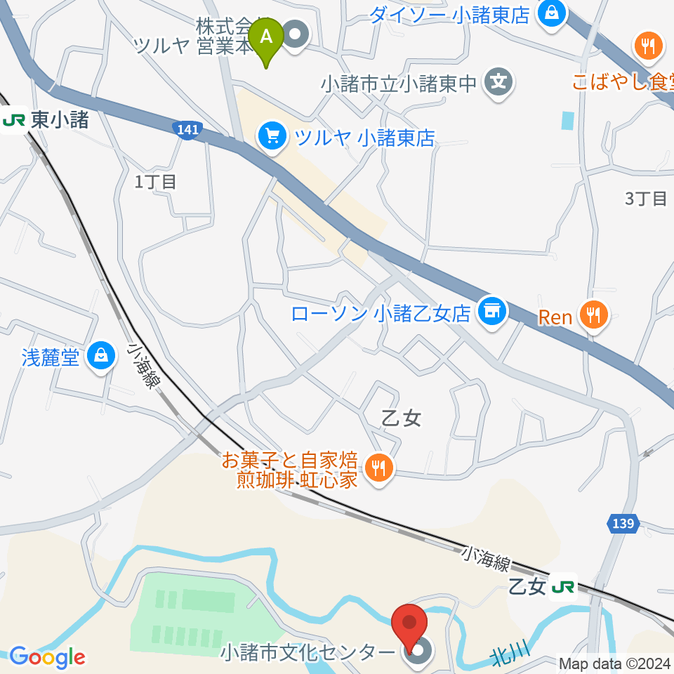 小諸市文化会館周辺の駐車場・コインパーキング一覧地図