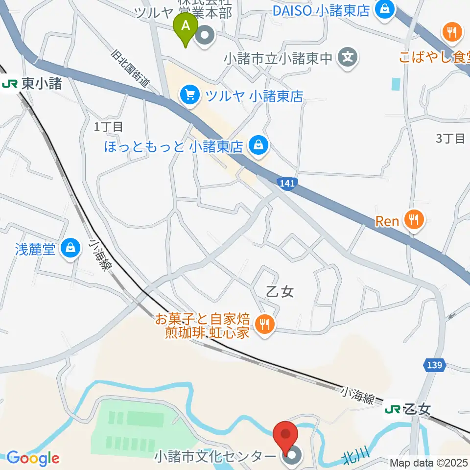 小諸市文化会館周辺の駐車場・コインパーキング一覧地図