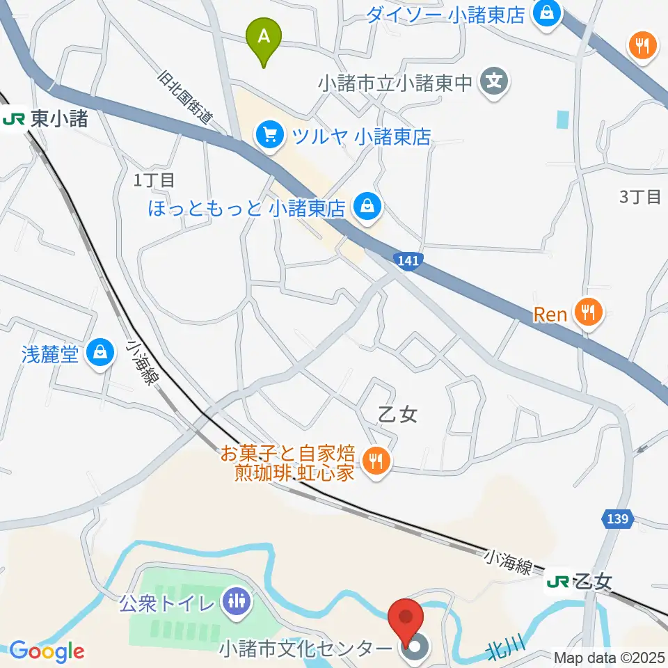 小諸市文化会館周辺の駐車場・コインパーキング一覧地図