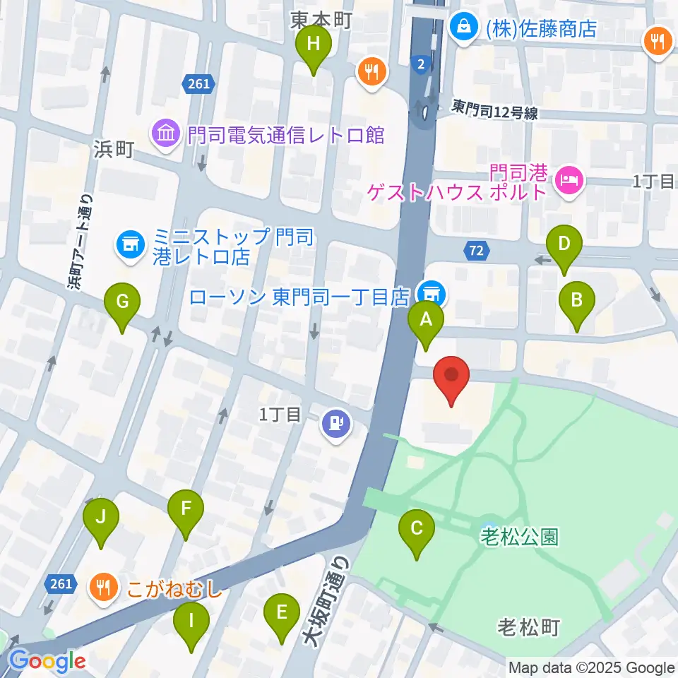 門司市民会館周辺の駐車場・コインパーキング一覧地図