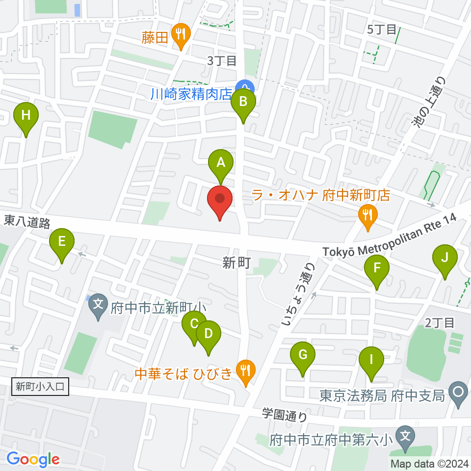 府中スタジオパステル周辺の駐車場・コインパーキング一覧地図