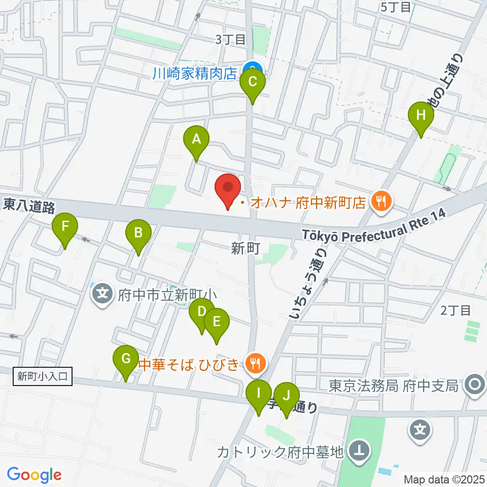 府中スタジオパステル周辺の駐車場・コインパーキング一覧地図