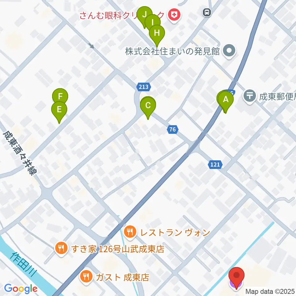 山武市成東文化会館のぎくプラザ周辺の駐車場・コインパーキング一覧地図