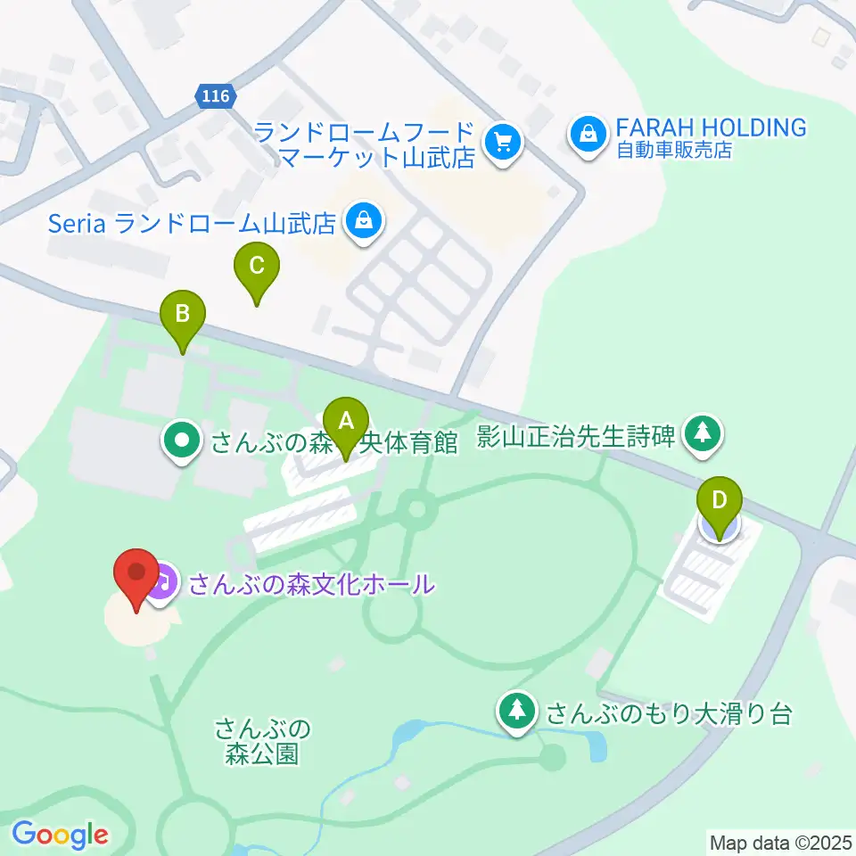 さんぶの森文化ホール周辺の駐車場・コインパーキング一覧地図