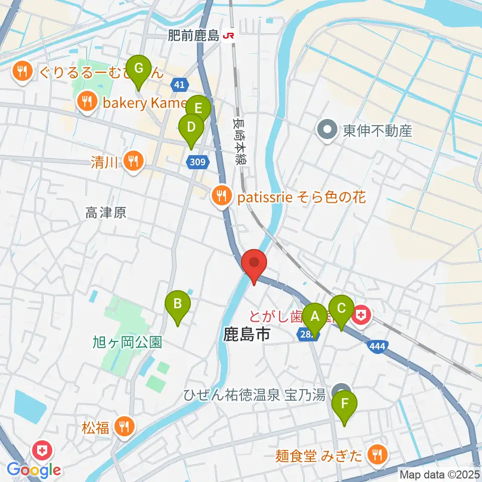鹿島市生涯学習センター・エイブル周辺の駐車場・コインパーキング一覧地図