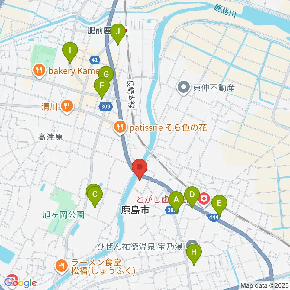 鹿島市生涯学習センター・エイブル周辺の駐車場・コインパーキング一覧地図