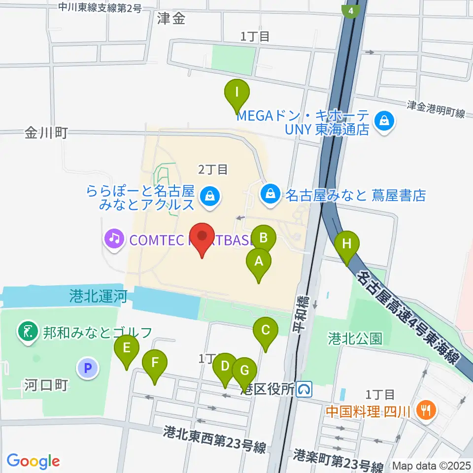 島村楽器ららぽーと名古屋みなとアクルス店周辺の駐車場・コインパーキング一覧地図