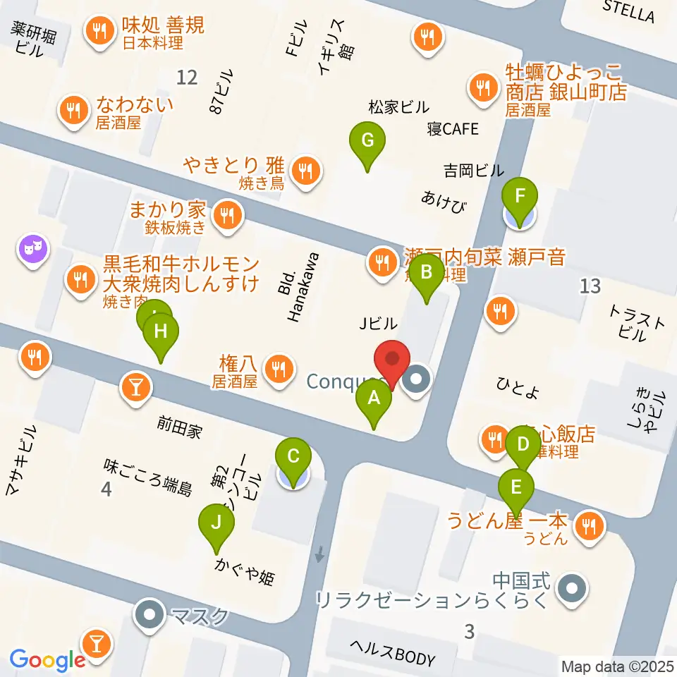 広島CONQUEST周辺の駐車場・コインパーキング一覧地図