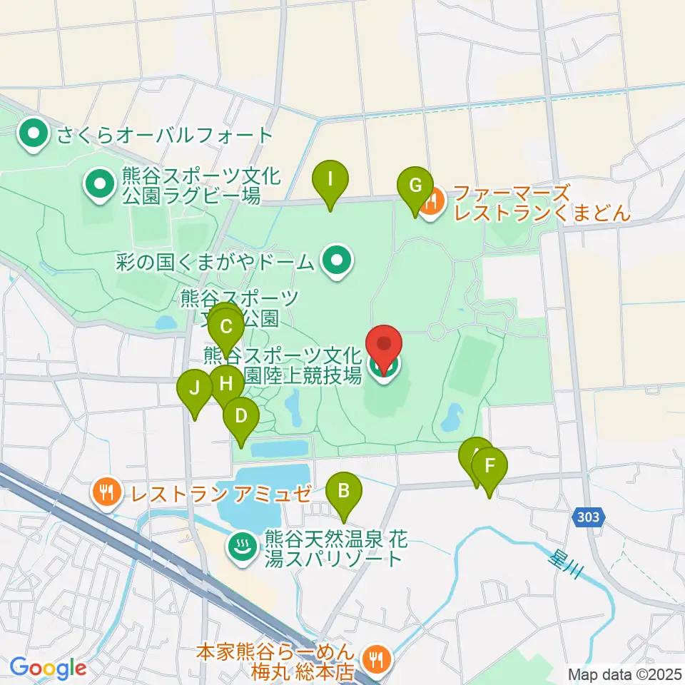 熊谷スポーツ文化公園陸上競技場周辺の駐車場・コインパーキング一覧地図