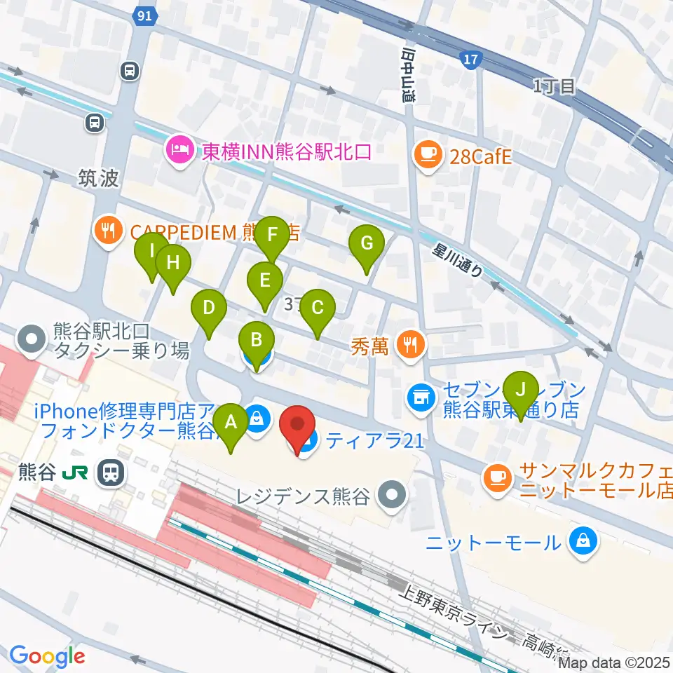 シネティアラ21周辺の駐車場・コインパーキング一覧地図