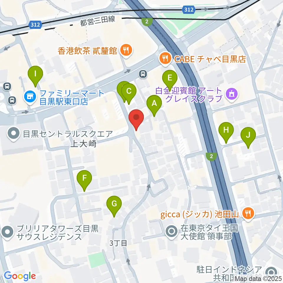 目黒Cozy周辺の駐車場・コインパーキング一覧地図