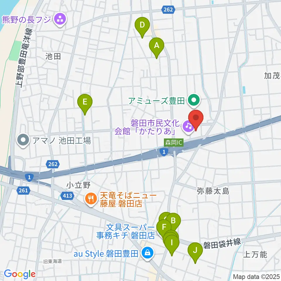 かたりあ 磐田市民文化会館周辺の駐車場・コインパーキング一覧地図