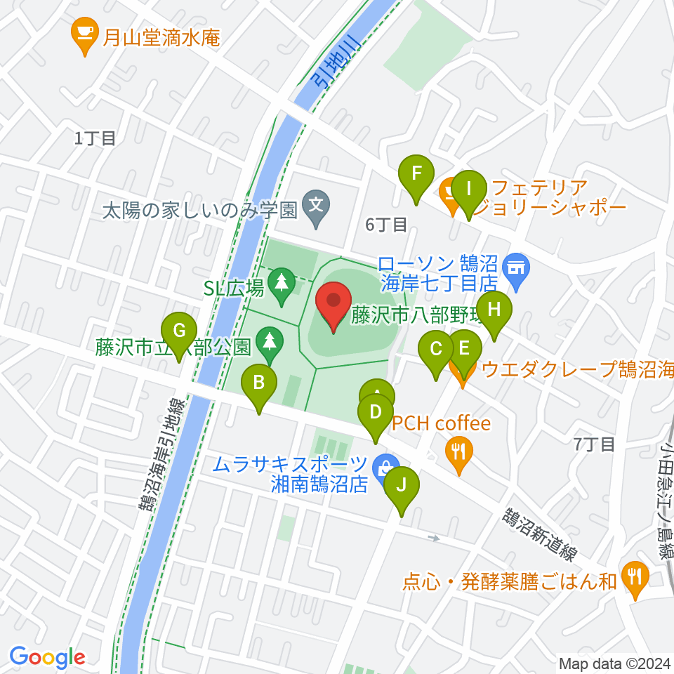 藤沢市八部野球場周辺の駐車場・コインパーキング一覧地図
