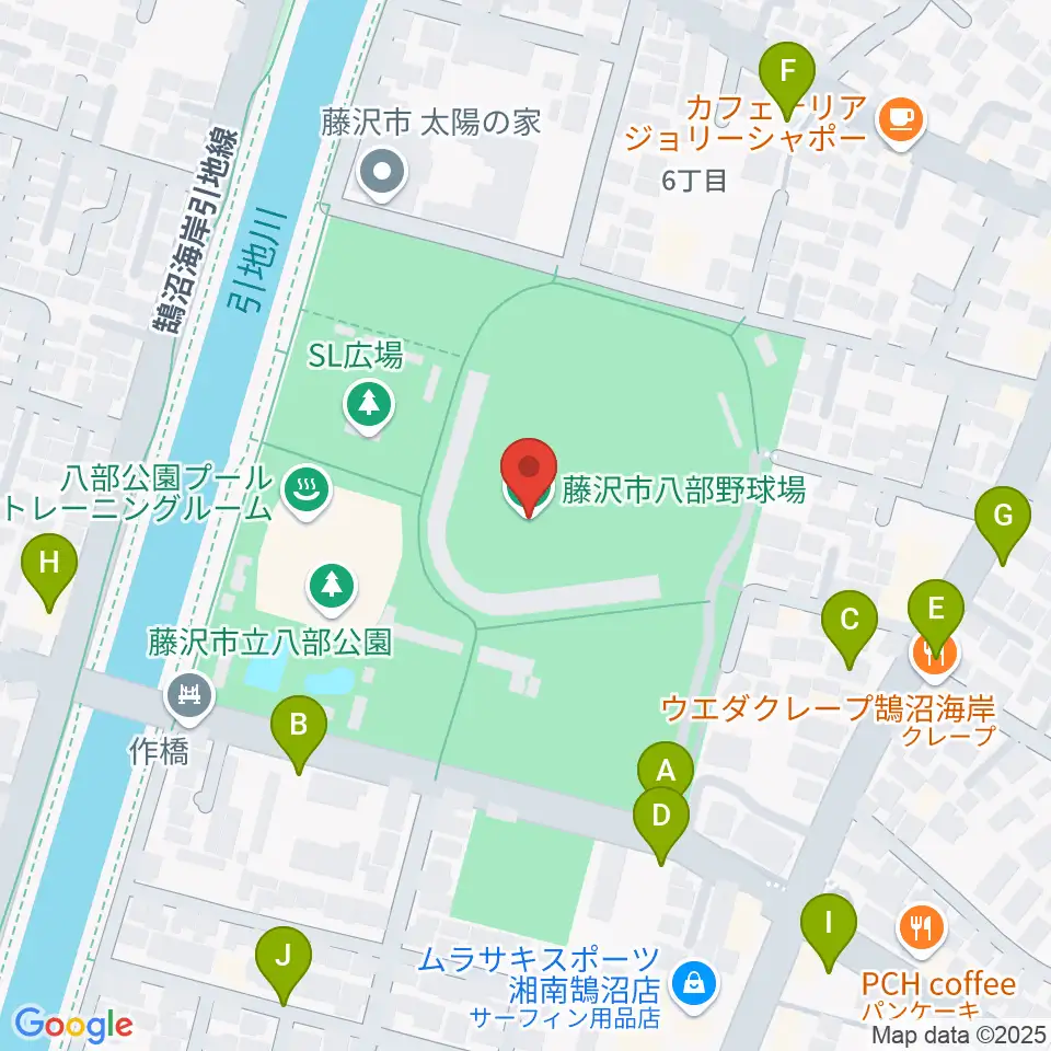 藤沢市八部野球場周辺の駐車場・コインパーキング一覧地図