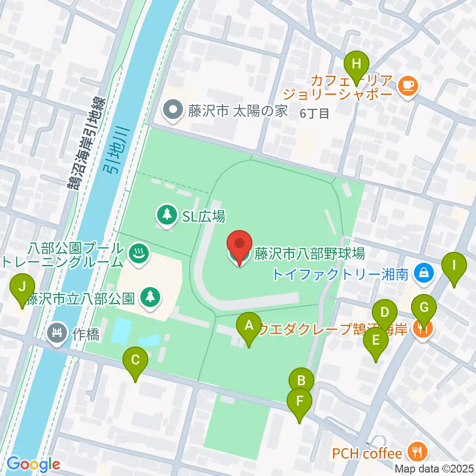 藤沢市八部野球場周辺の駐車場・コインパーキング一覧地図