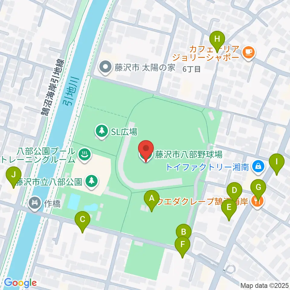 藤沢市八部野球場周辺の駐車場・コインパーキング一覧地図