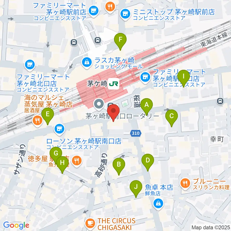 長谷川楽器店 駅前センター周辺の駐車場・コインパーキング一覧地図