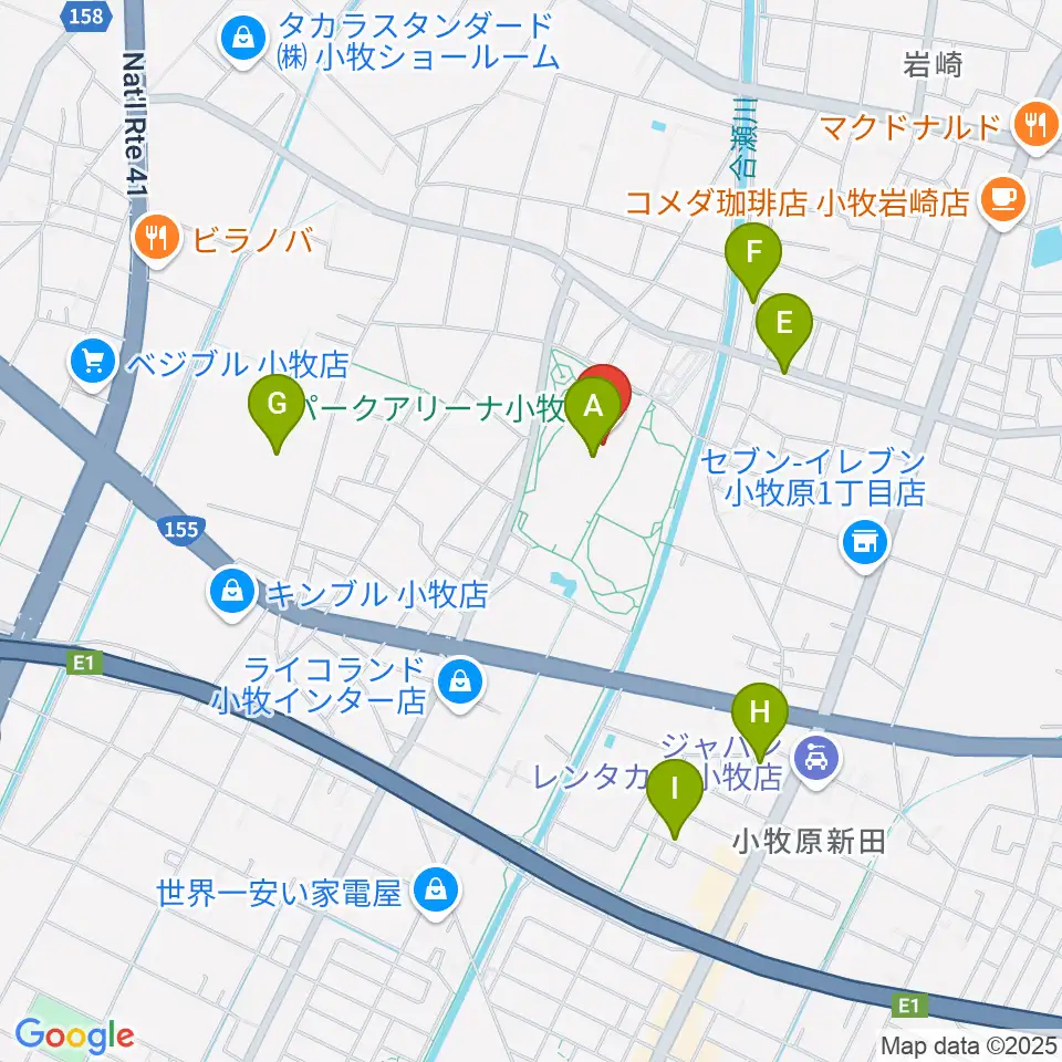 パークアリーナ小牧周辺の駐車場・コインパーキング一覧地図