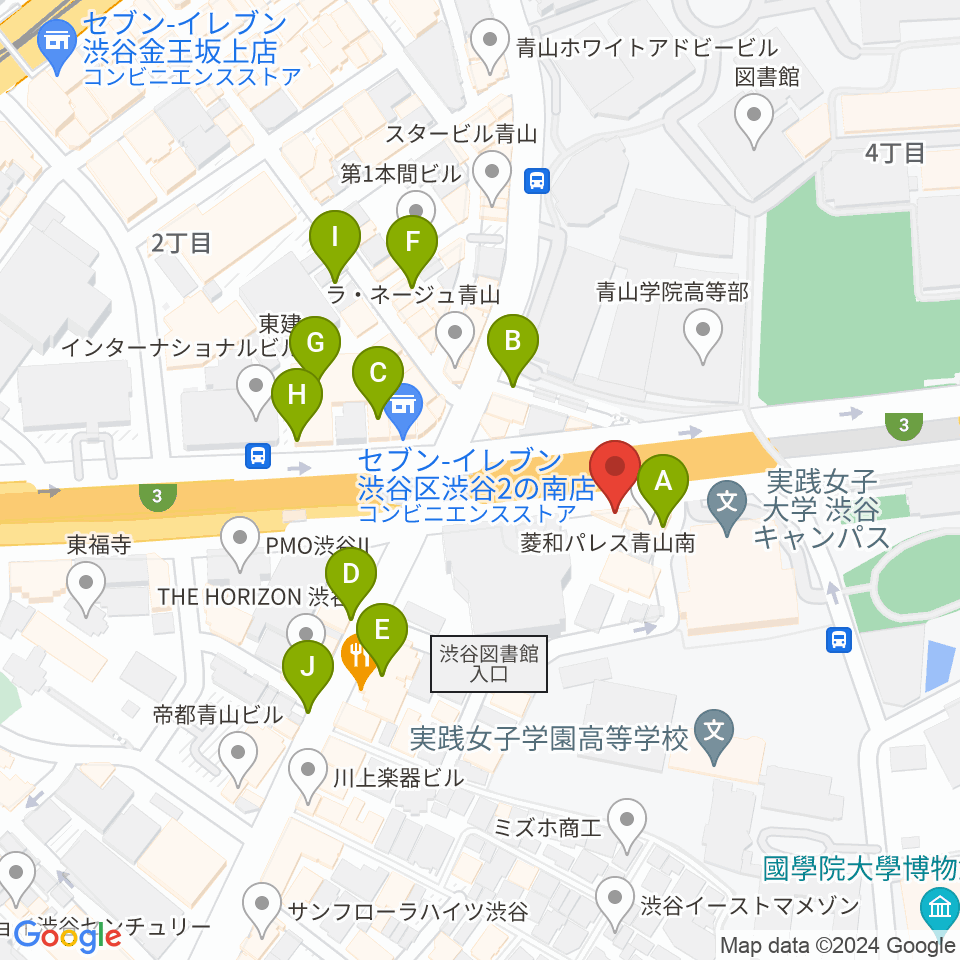 沖田ギター工房 渋谷店周辺の駐車場・コインパーキング一覧地図