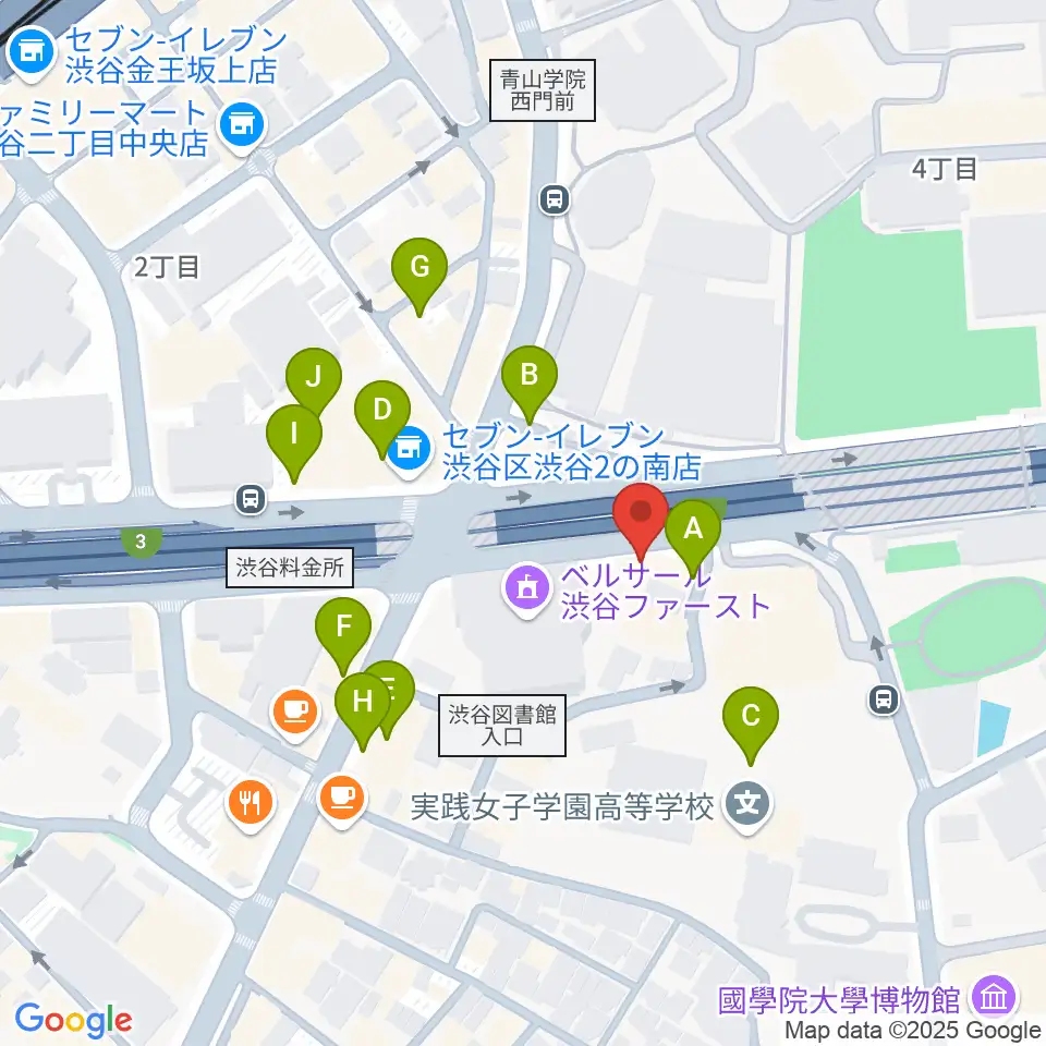 沖田ギター工房 渋谷店周辺の駐車場・コインパーキング一覧地図
