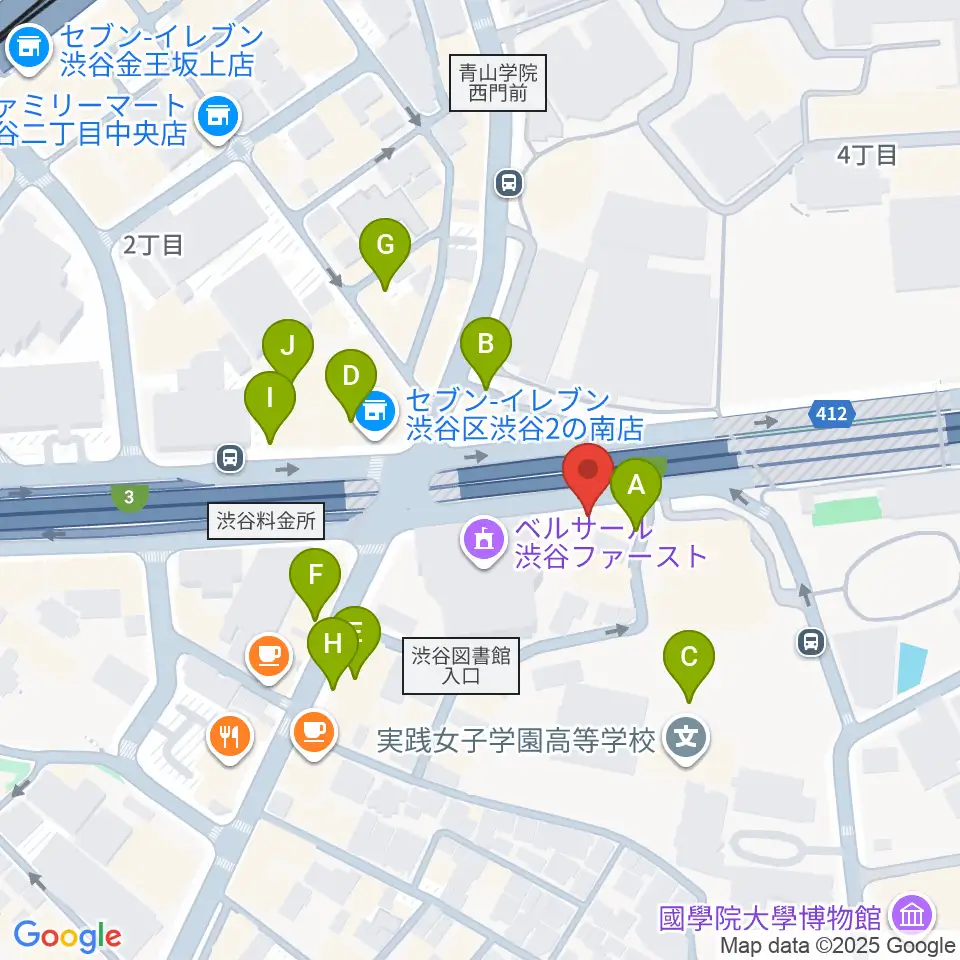 沖田ギター工房 渋谷店周辺の駐車場・コインパーキング一覧地図