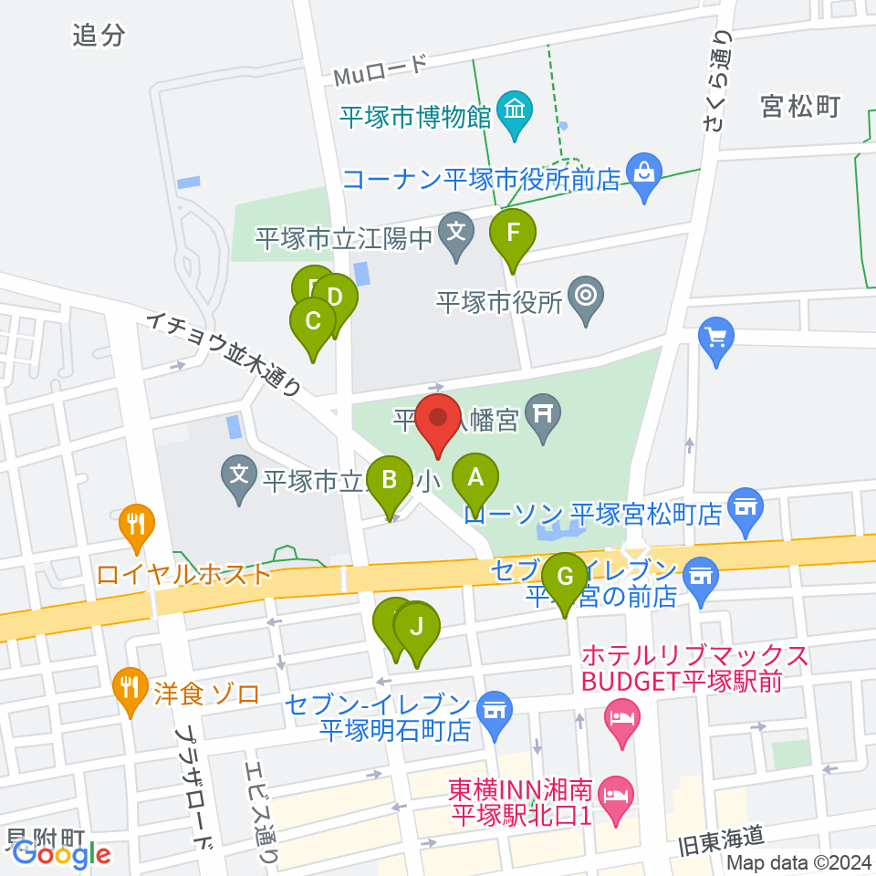 八幡山の洋館周辺の駐車場・コインパーキング一覧地図
