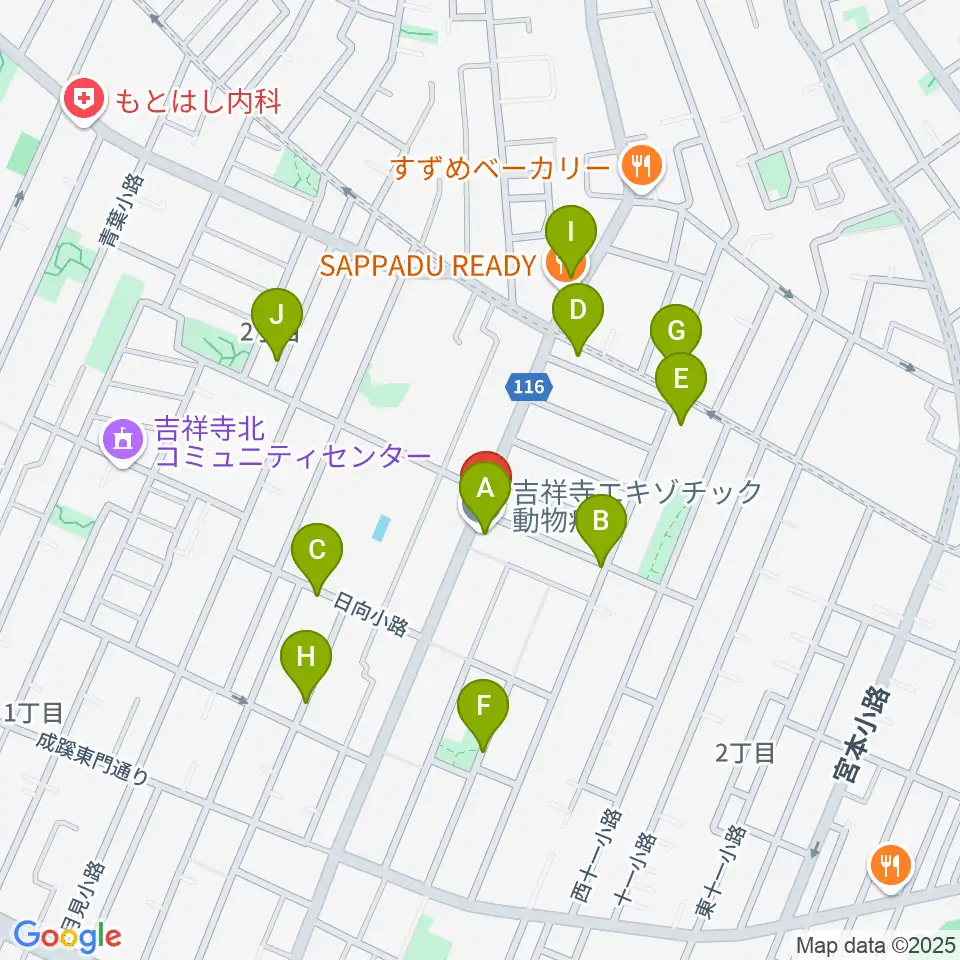 Akkord Guitars周辺の駐車場・コインパーキング一覧地図