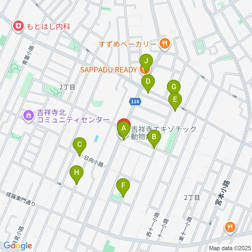 Akkord Guitars周辺の駐車場・コインパーキング一覧地図