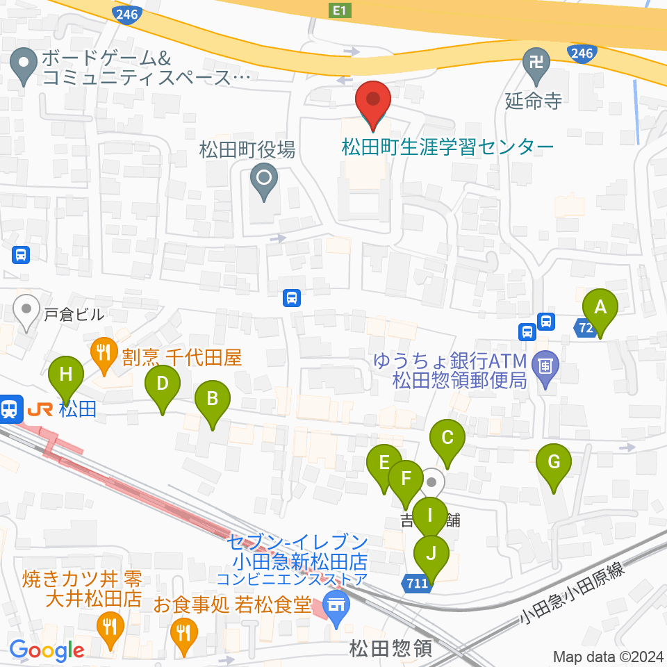 松田町生涯学習センター周辺の駐車場・コインパーキング一覧地図