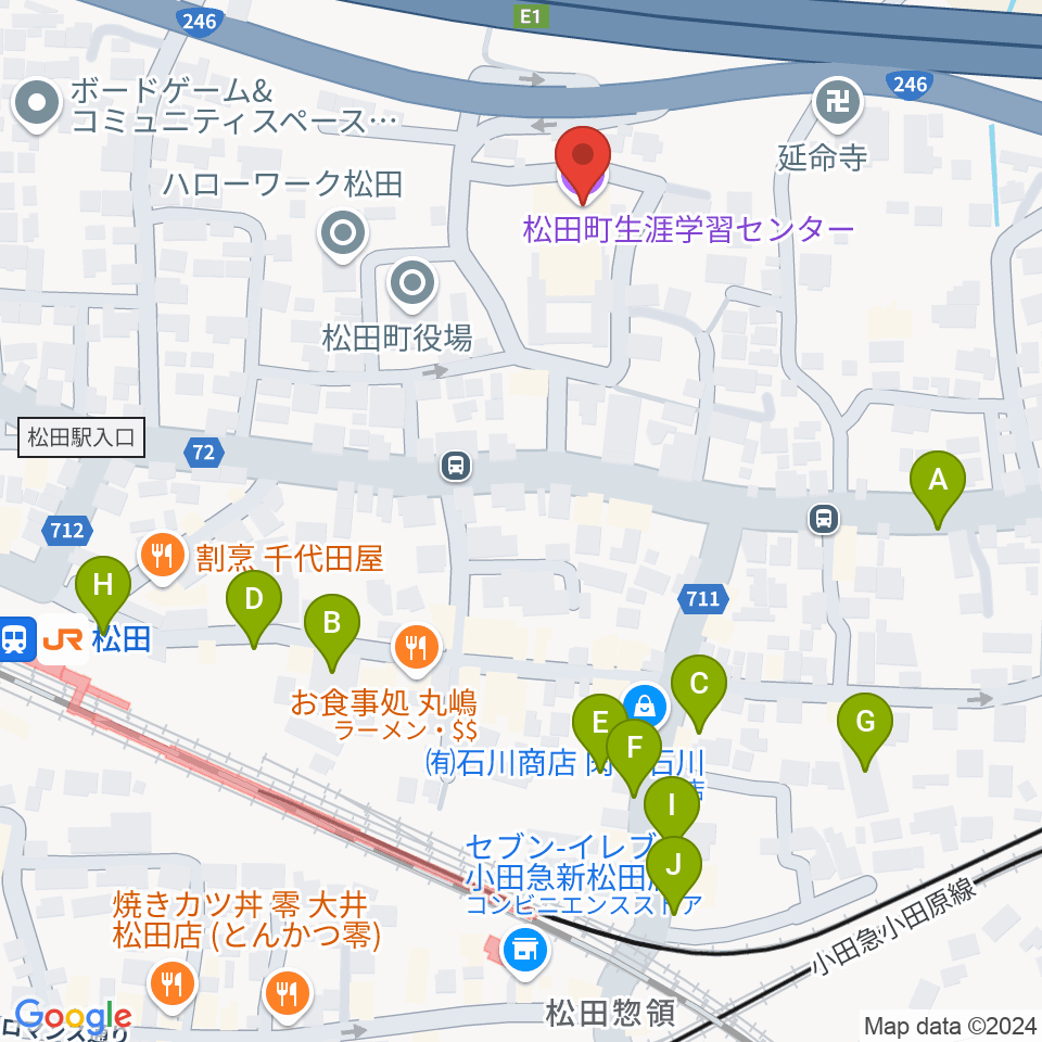 松田町生涯学習センター周辺の駐車場・コインパーキング一覧地図