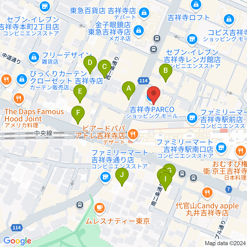 アップリンク吉祥寺周辺の駐車場・コインパーキング一覧地図