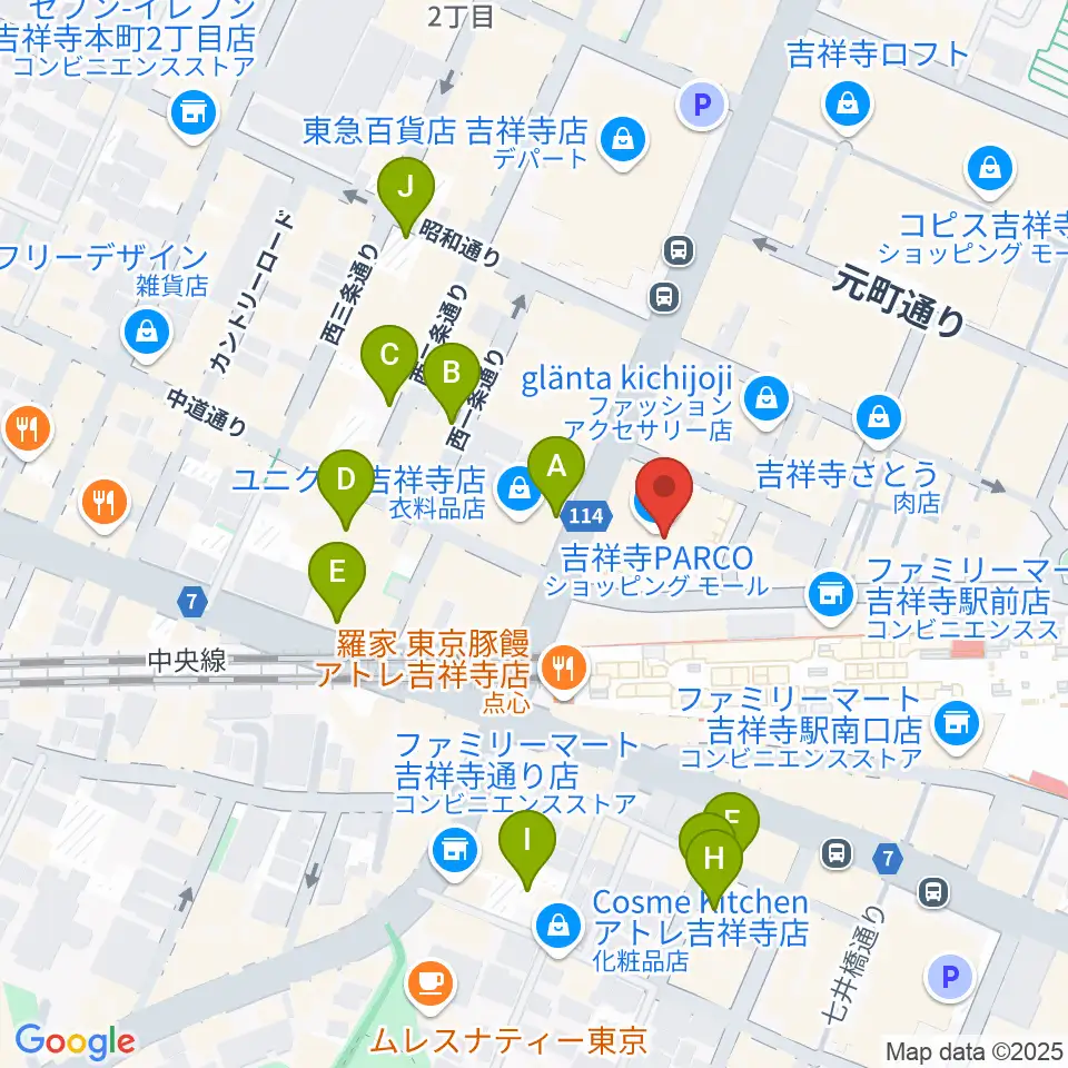 アップリンク吉祥寺周辺の駐車場・コインパーキング一覧地図