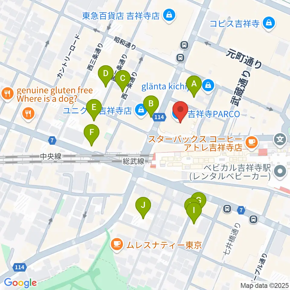 アップリンク吉祥寺周辺の駐車場・コインパーキング一覧地図