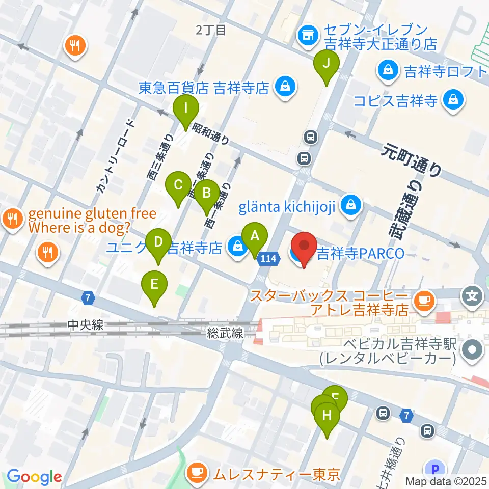 アップリンク吉祥寺周辺の駐車場・コインパーキング一覧地図